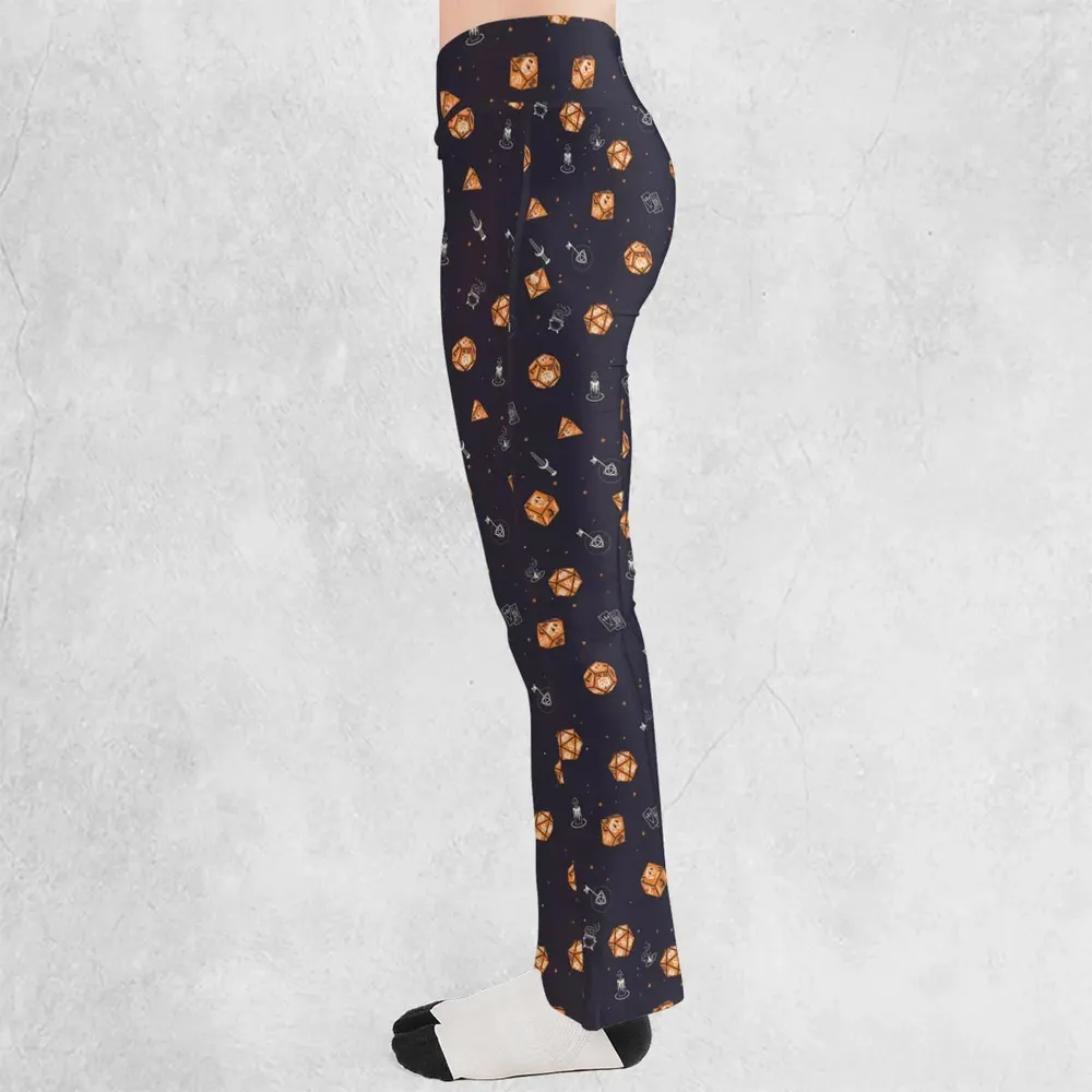 Halloween Dices Pattern Flare Leggings - 3