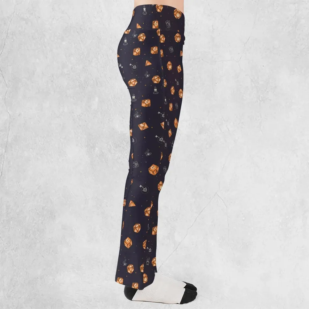 Halloween Dices Pattern Flare Leggings - 2