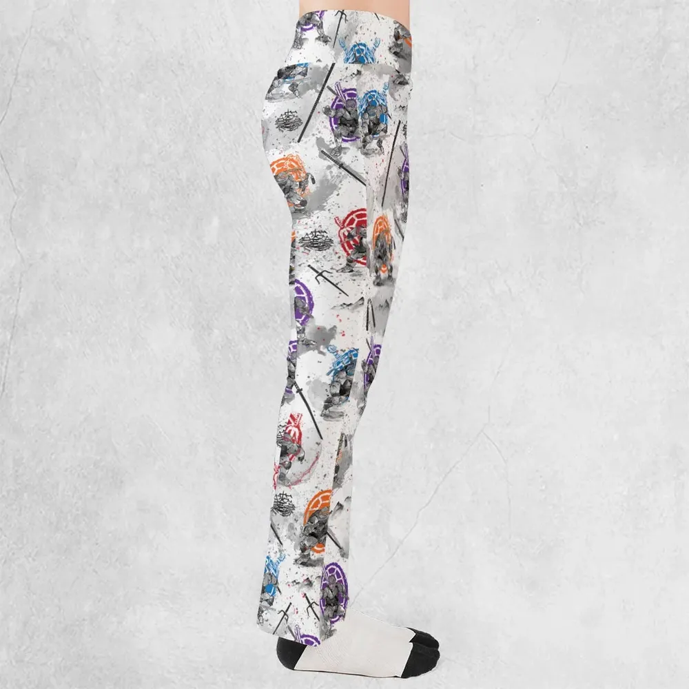 TMNT Characters Sumi-E Pattern Flare Leggings - 2