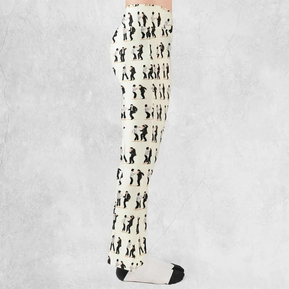 Mia Wallace and Vincent Vega Dance Pulp Fiction Flare Leggings - 2