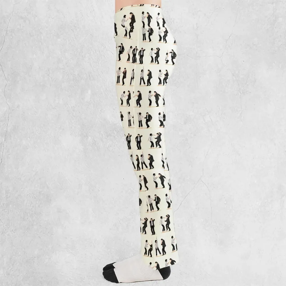 Mia Wallace and Vincent Vega Dance Pulp Fiction Flare Leggings - 3