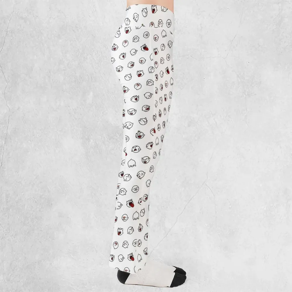 Super Mario Boo Pattern Flare Leggings - 2