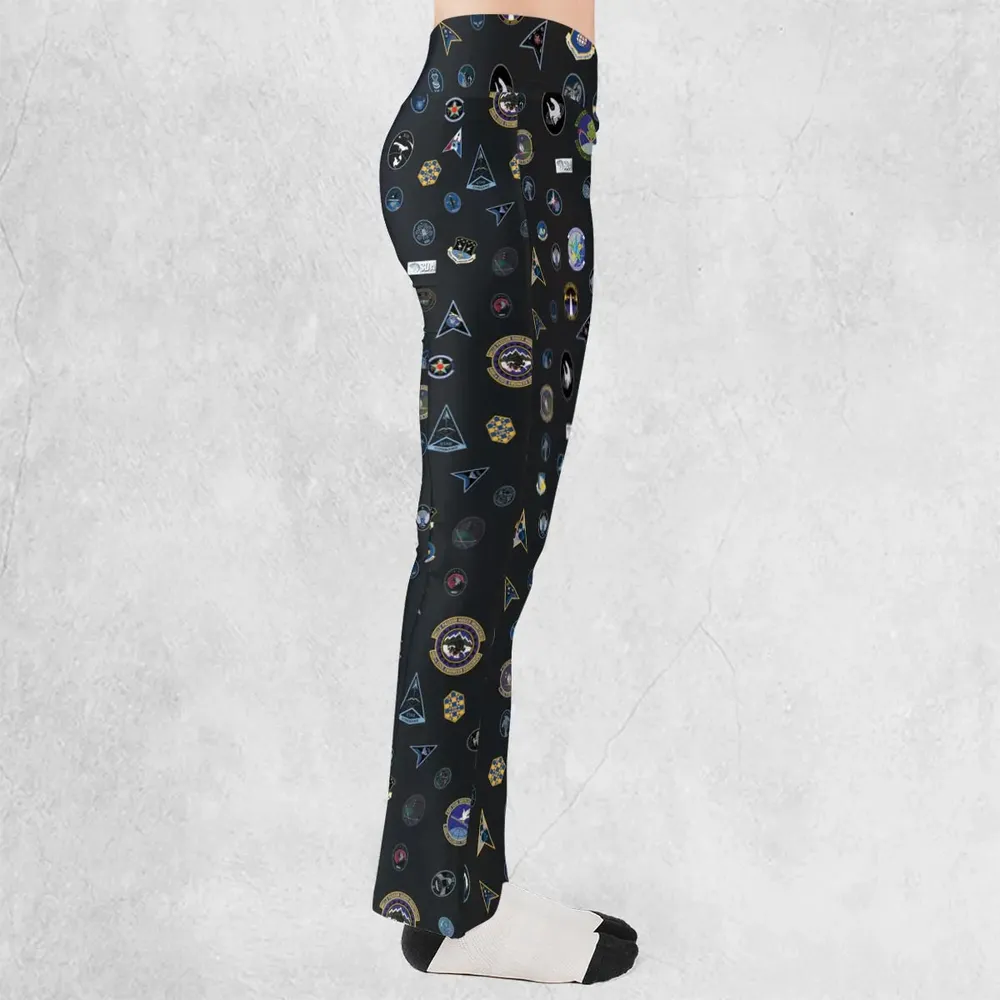 Space Force Squadron Pattern Flare Leggings - 2