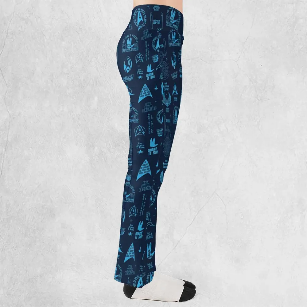 Trekkie Star Trek Pattern Flare Leggings - 2