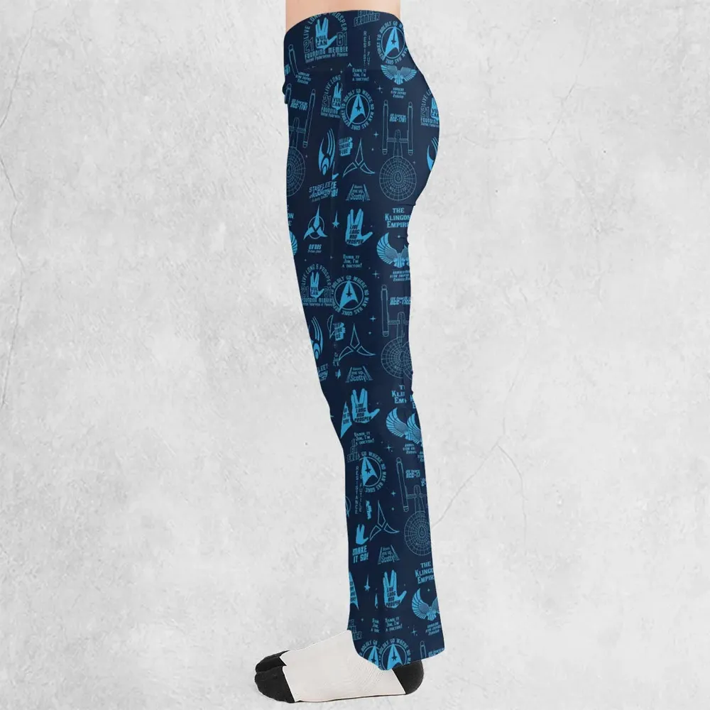 Trekkie Star Trek Pattern Flare Leggings - 3