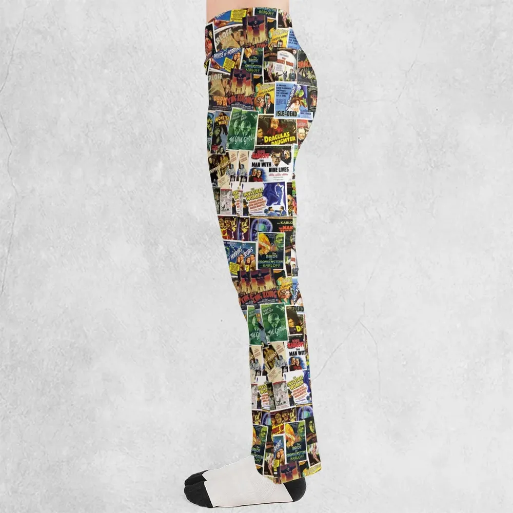 Vintage Horror Movies Flare Leggings - 3