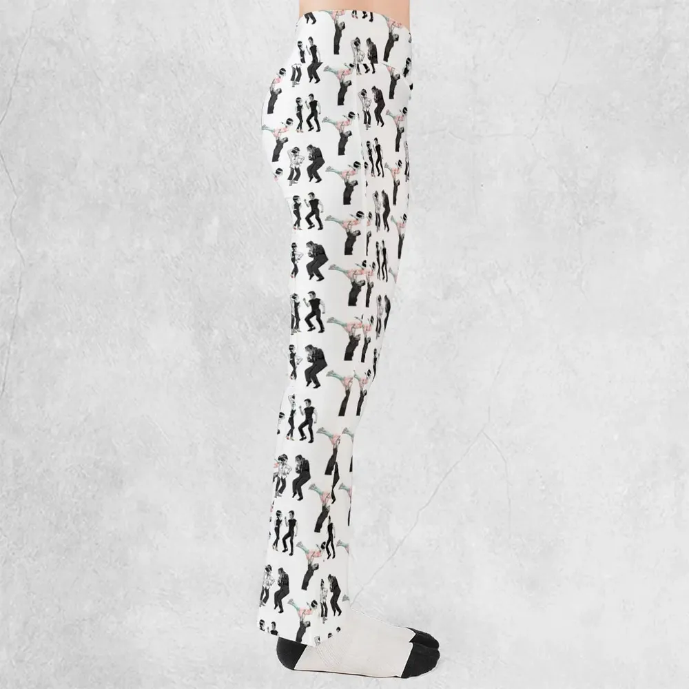 Frankenstein And Bride Dance Movies Dance Scene Mashup Flare Leggings - 2
