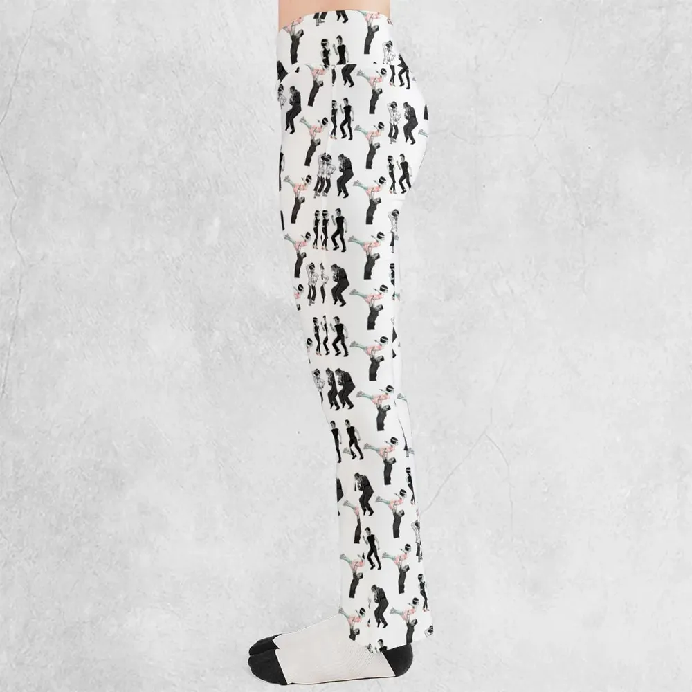 Frankenstein And Bride Dance Movies Dance Scene Mashup Flare Leggings - 3