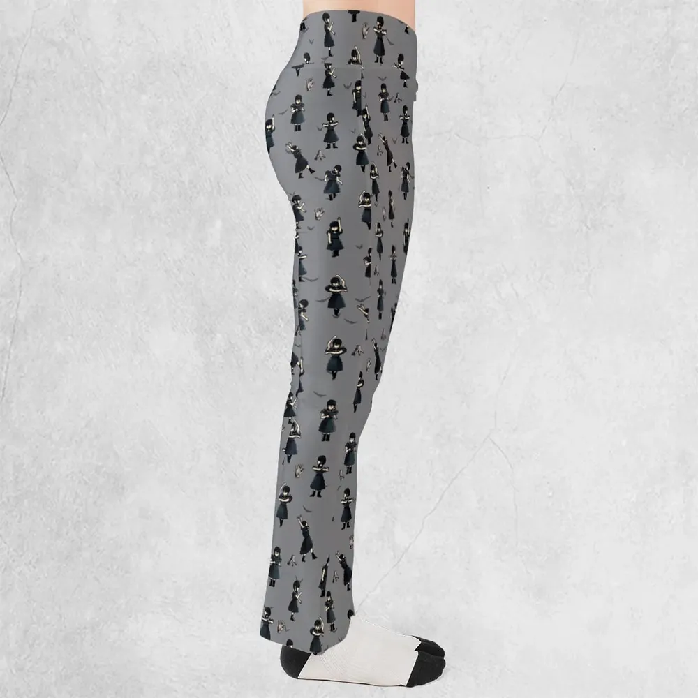 Wednesday Dance Pattern Flare Leggings - 2