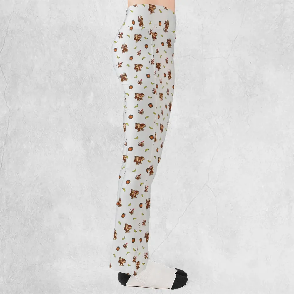 Nintendo Donkey Kong Characters Pattern Flare Leggings - 2
