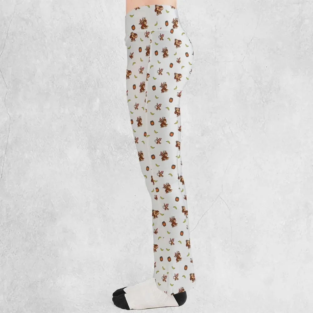 Nintendo Donkey Kong Characters Pattern Flare Leggings - 3