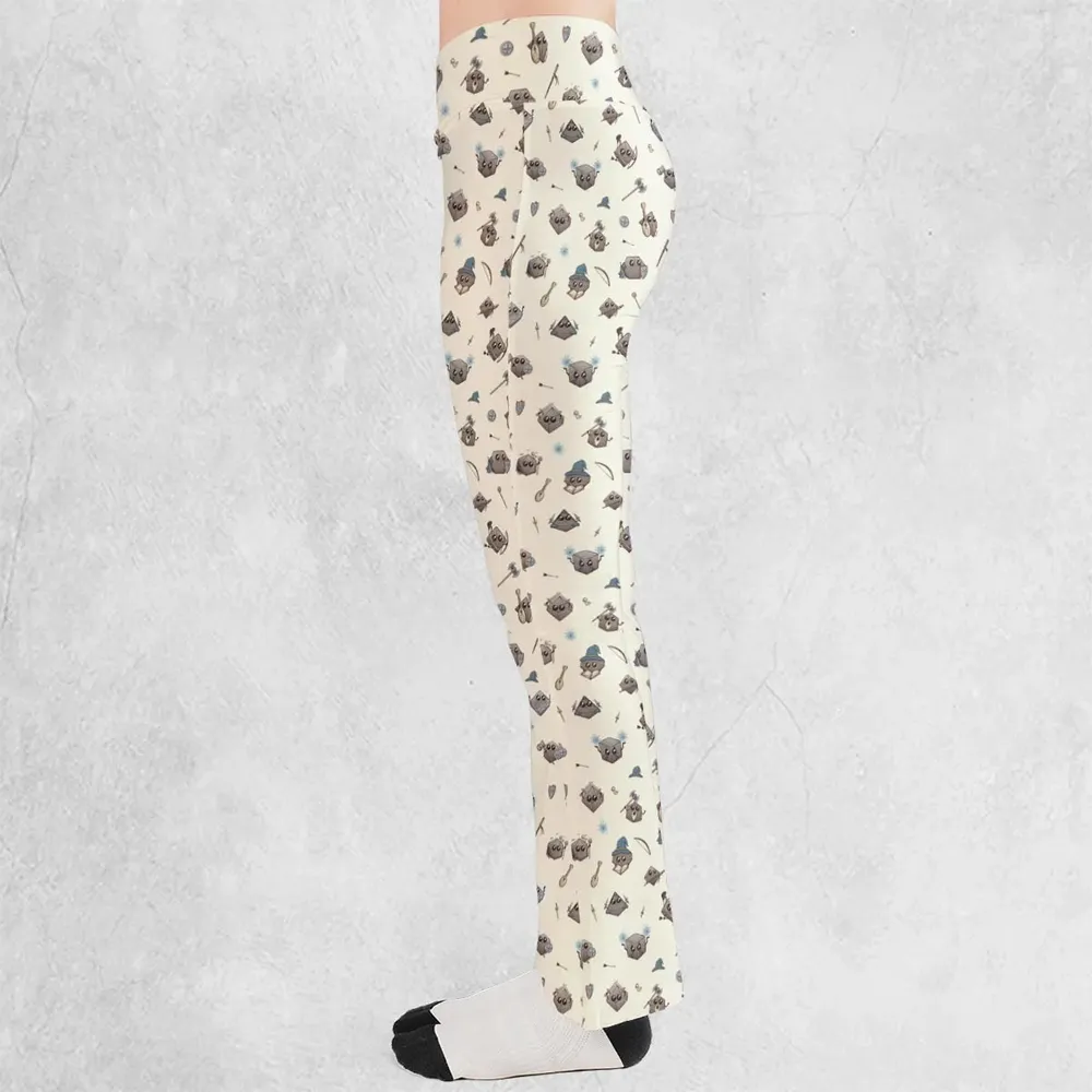 Kawaii Dices DnD Pattern Flare Leggings - 3