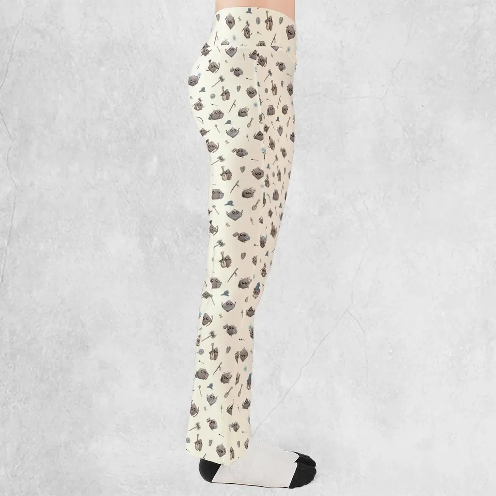 Kawaii Dices DnD Pattern Flare Leggings - 2