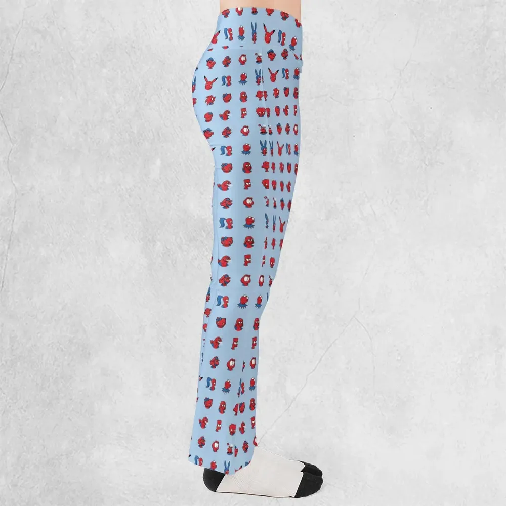 Funny Spider-Man Characters Pattern Flare Leggings - 2