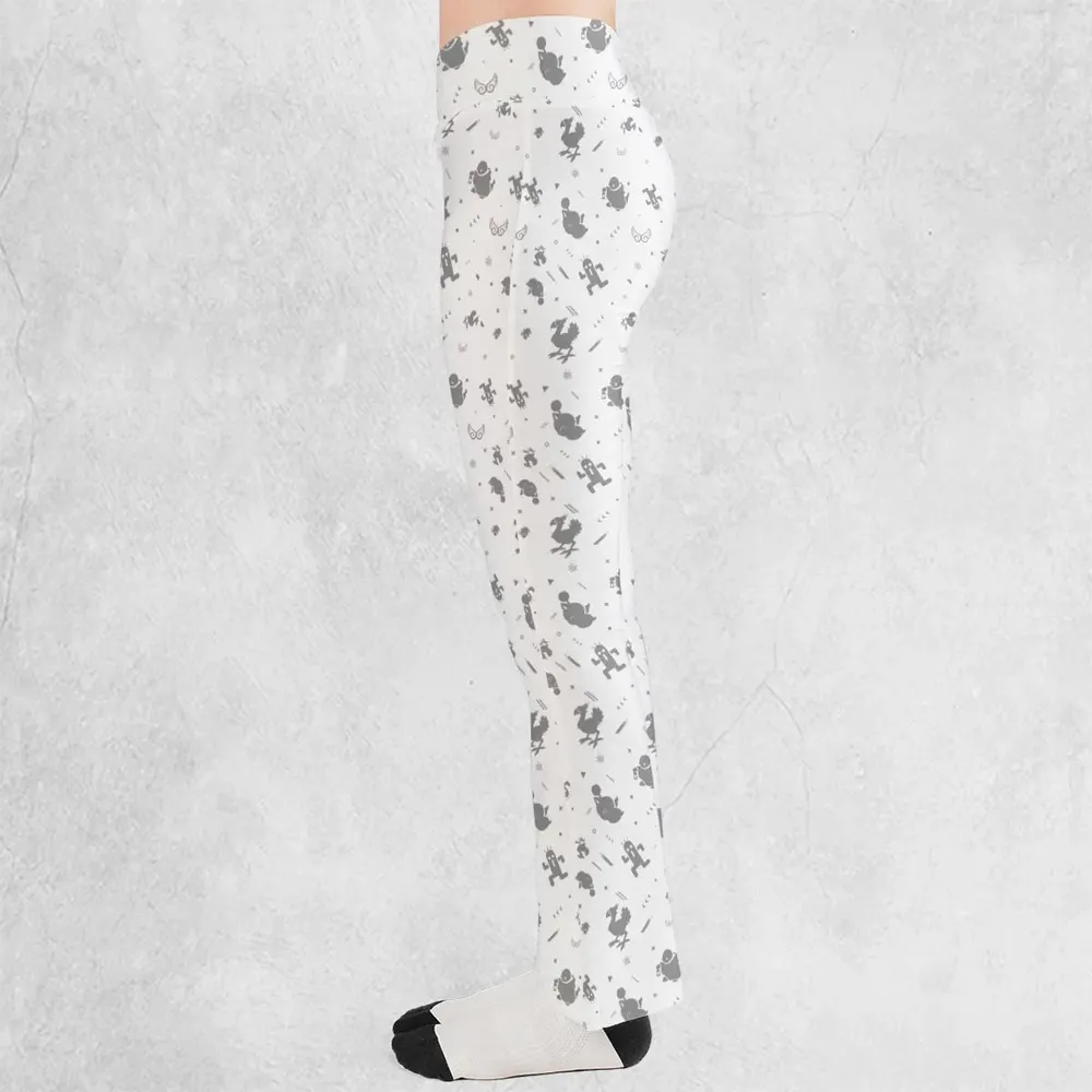 Final Fantasy Creatures Pattern Flare Leggings - 3