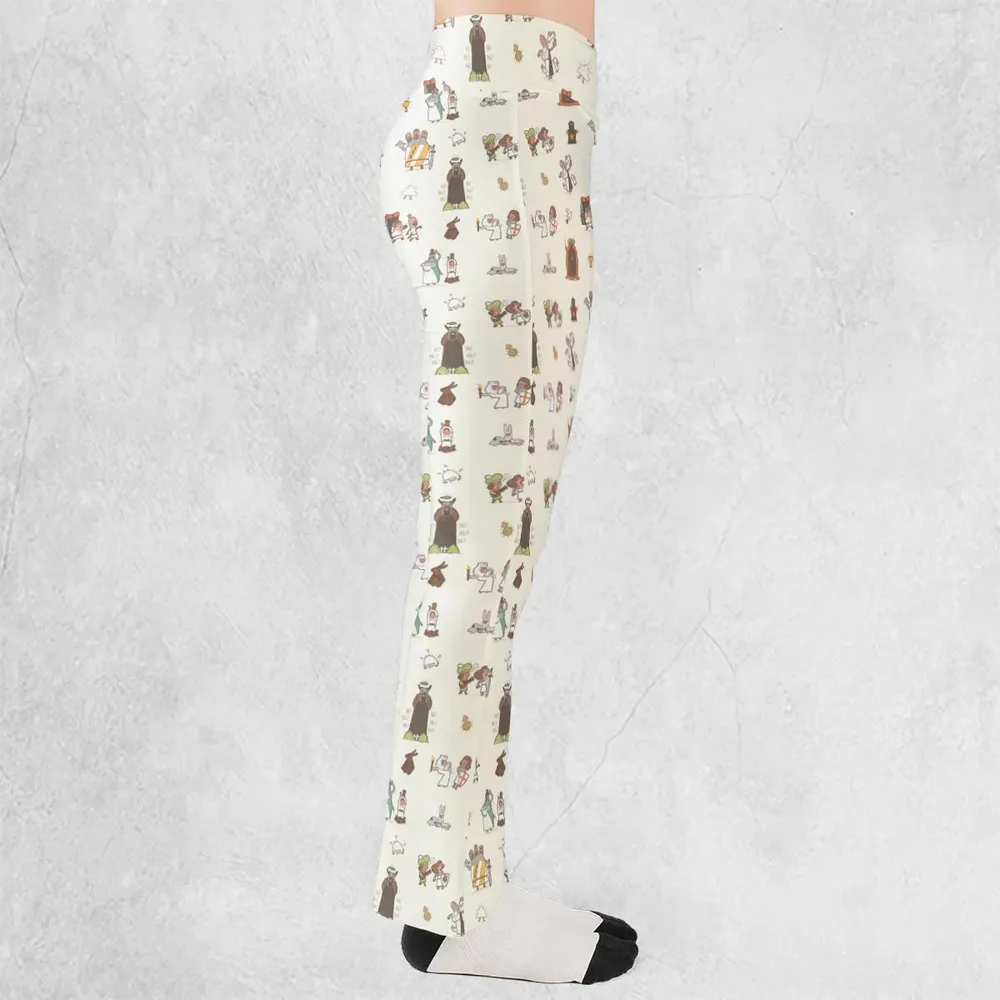 The Holy Grail Pattern Monty Python Button Down Flare Leggings - 2