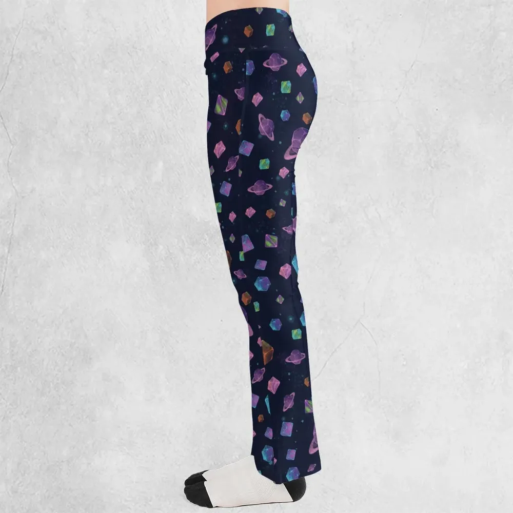 Galaxy Of Dices DnD Pattern Flare Leggings - 3