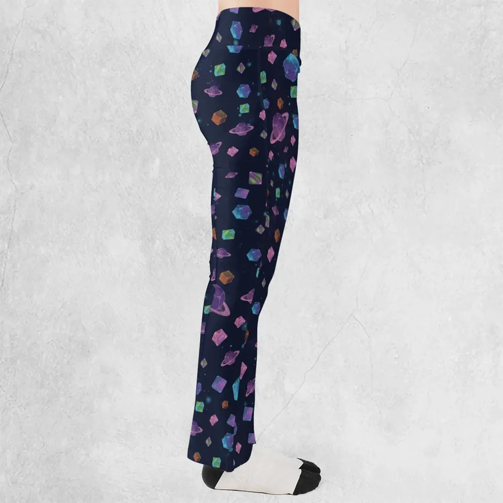 Galaxy Of Dices DnD Pattern Flare Leggings - 2