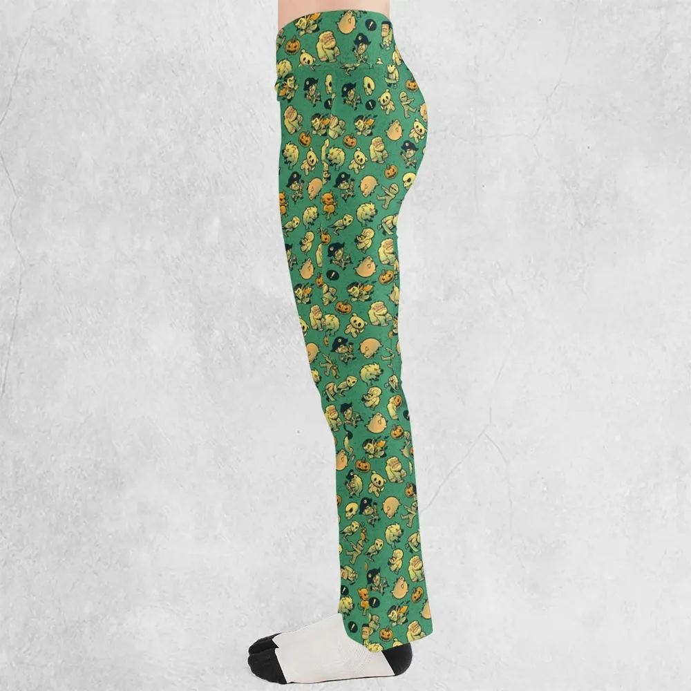 Terror Attack Cute Horror Characters Halloween Flare Leggings - 3