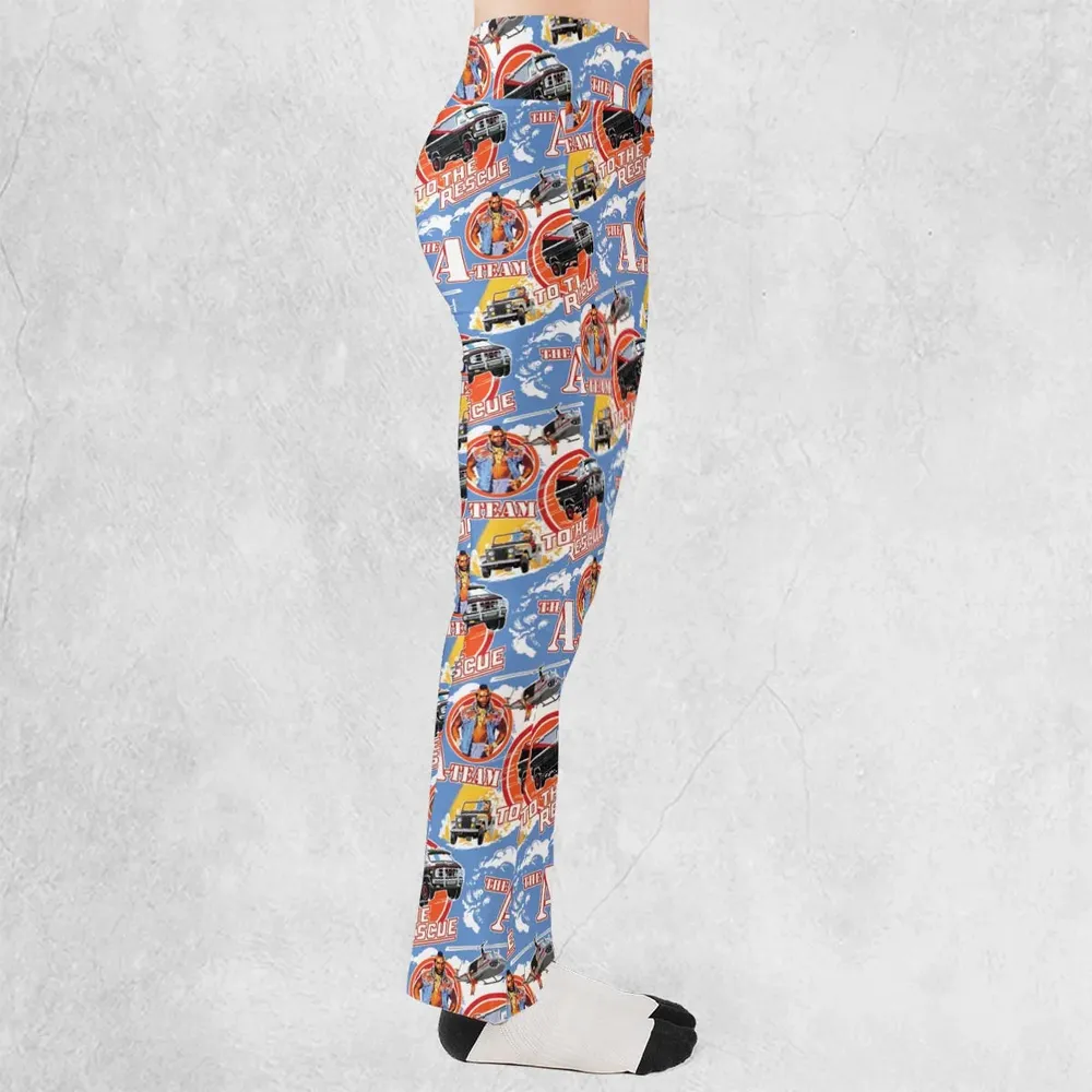 To The Rescue The A Team Pattern Flare Leggings - 2