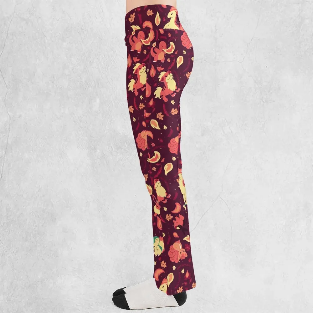 Fire Pokemon Pattern Flare Leggings - 3