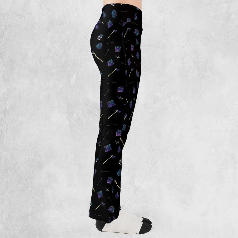 Galaxy In Dice DnD Pattern Flare Leggings - 2