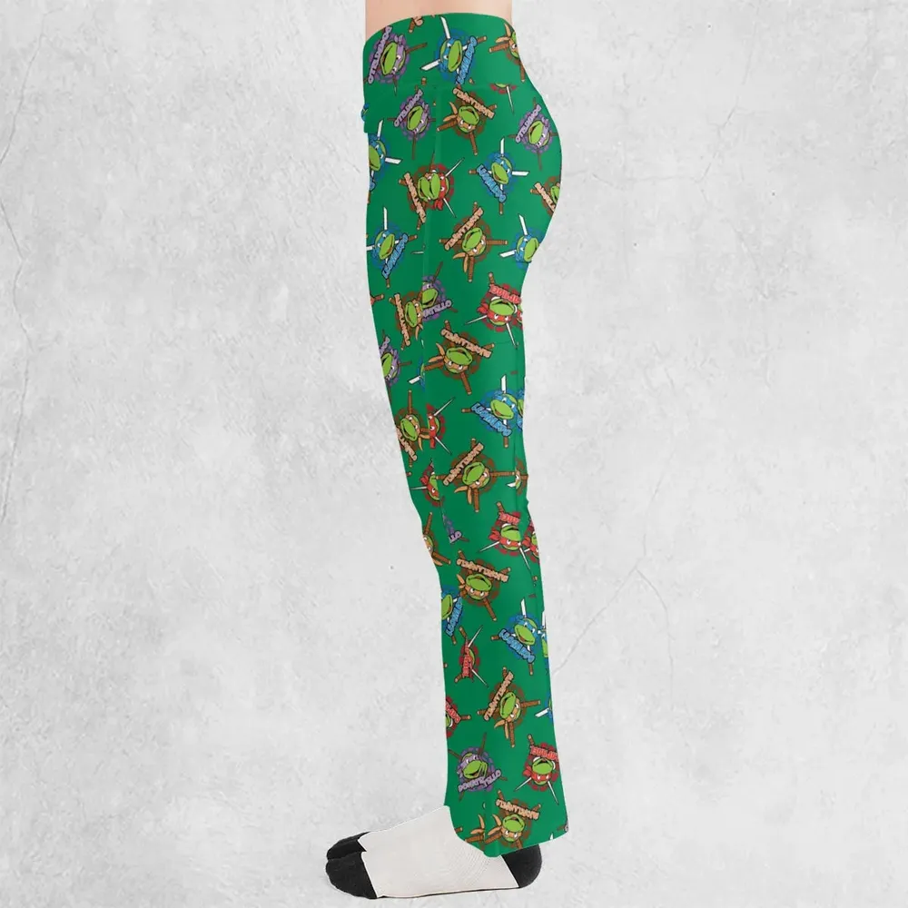 TMNT Characters Pattern Flare Leggings - 3