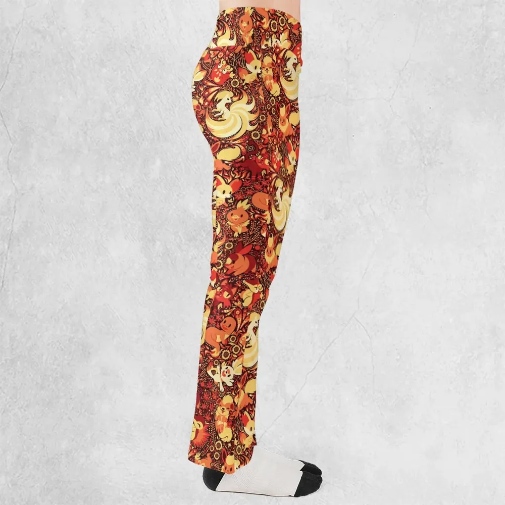 Pokemon Fire Pattern Flare Leggings - 2