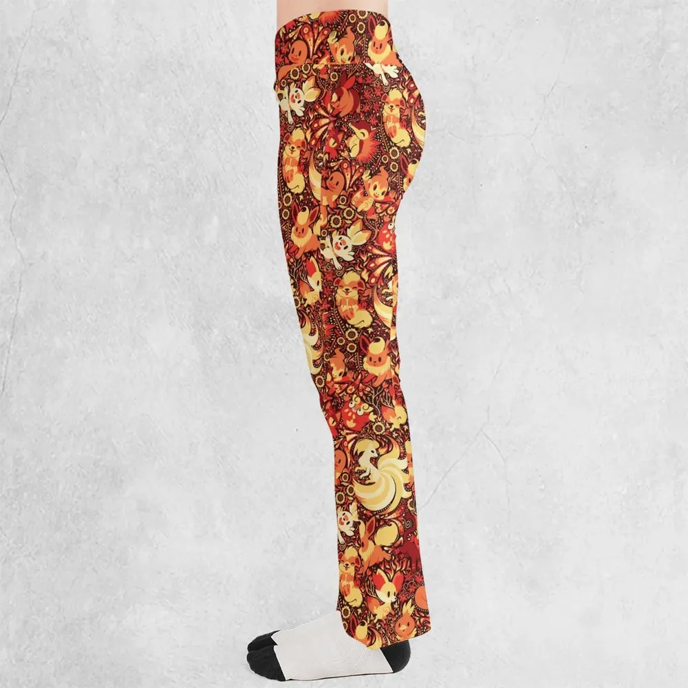 Pokemon Fire Pattern Flare Leggings - 3