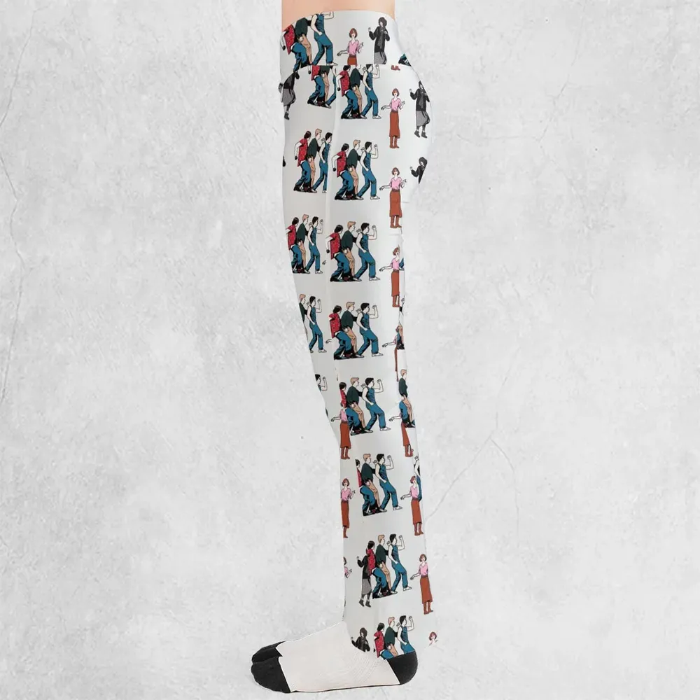 The Breakfast Club Characters Pattern Flare Leggings - 3