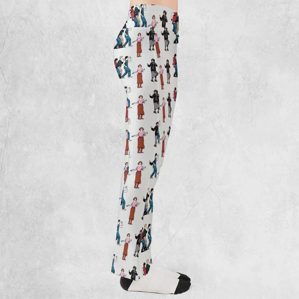 The Breakfast Club Characters Pattern Flare Leggings - 2