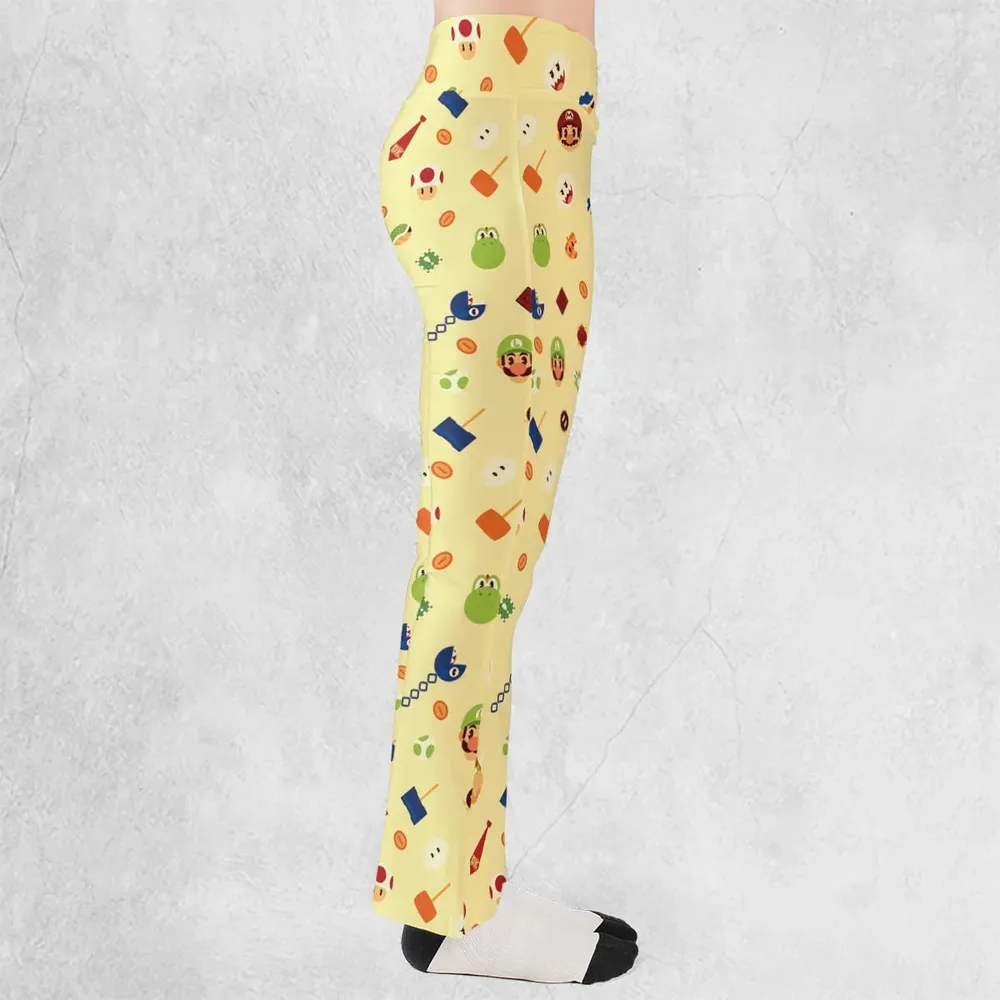 Mario and Friends Pattern Flare Leggings - 2