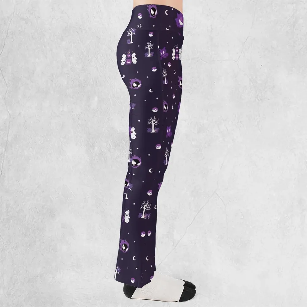 Gengar Pokemon Pattern Flare Leggings - 2