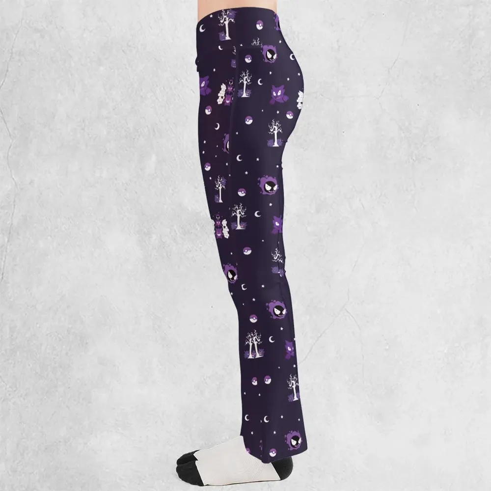 Gengar Pokemon Pattern Flare Leggings - 3