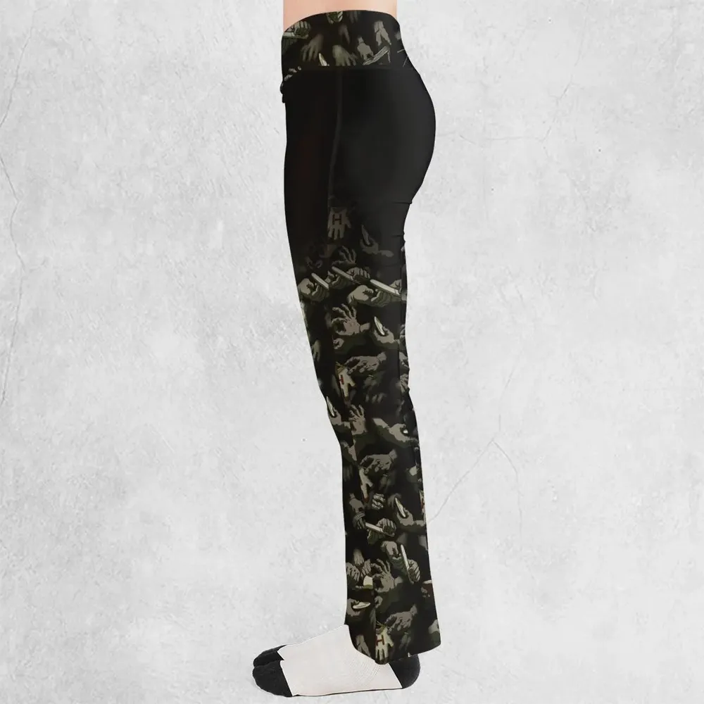 Funny Helping Hands Labyrinth Flare Leggings - 3
