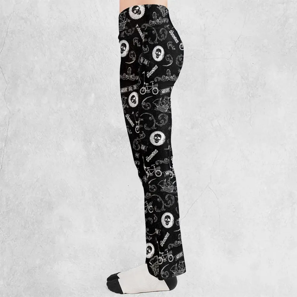 Never Say Die The Goonies Pattern Flare Leggings - 3