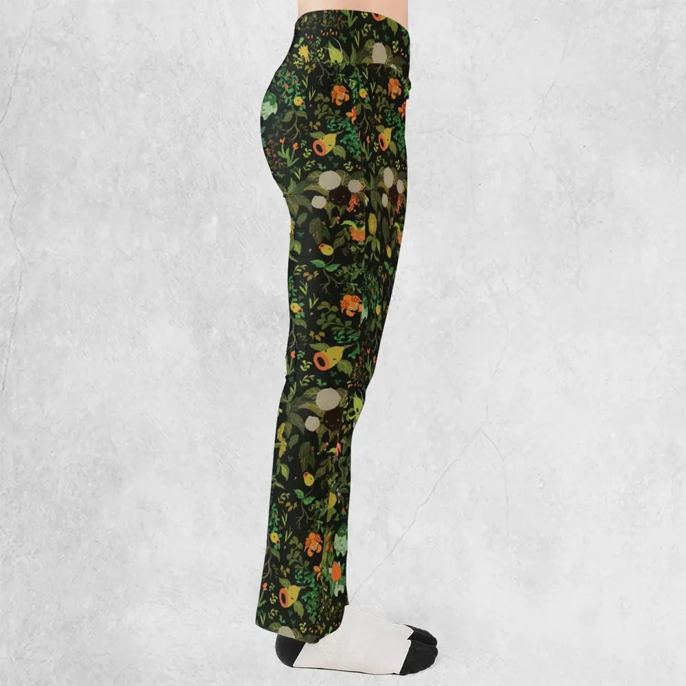Grass Pokemon Patterns Flare Leggings - 2