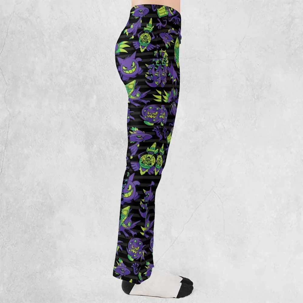 Ghost Type Pokemon Pattern Flare Leggings - 2