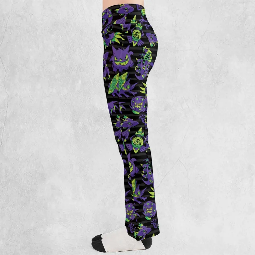 Ghost Type Pokemon Pattern Flare Leggings - 3
