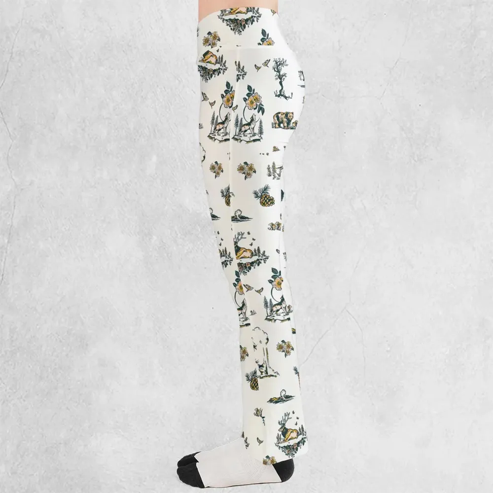 Yellowstone National Park Pattern Flare Leggings - 3