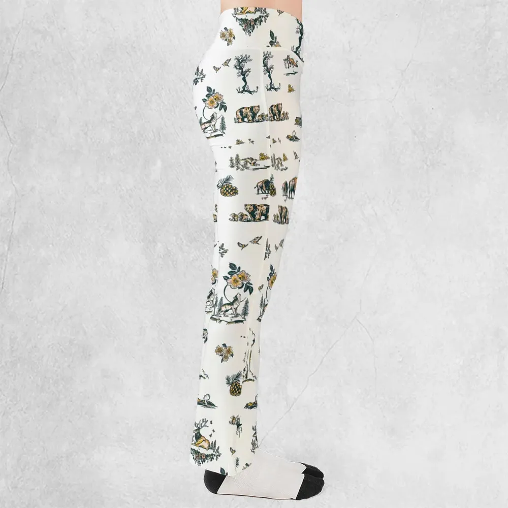 Yellowstone National Park Pattern Flare Leggings - 2