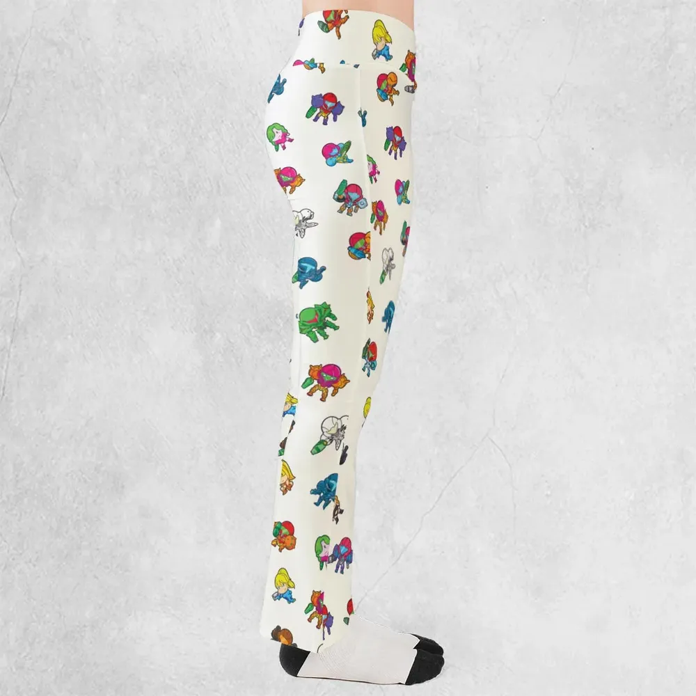 The Many Suits Of Samus Metroid Pattern Flare Leggings - 2