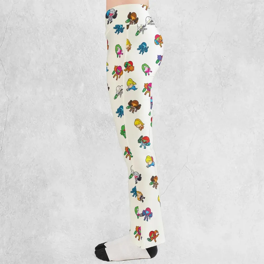 The Many Suits Of Samus Metroid Pattern Flare Leggings - 3