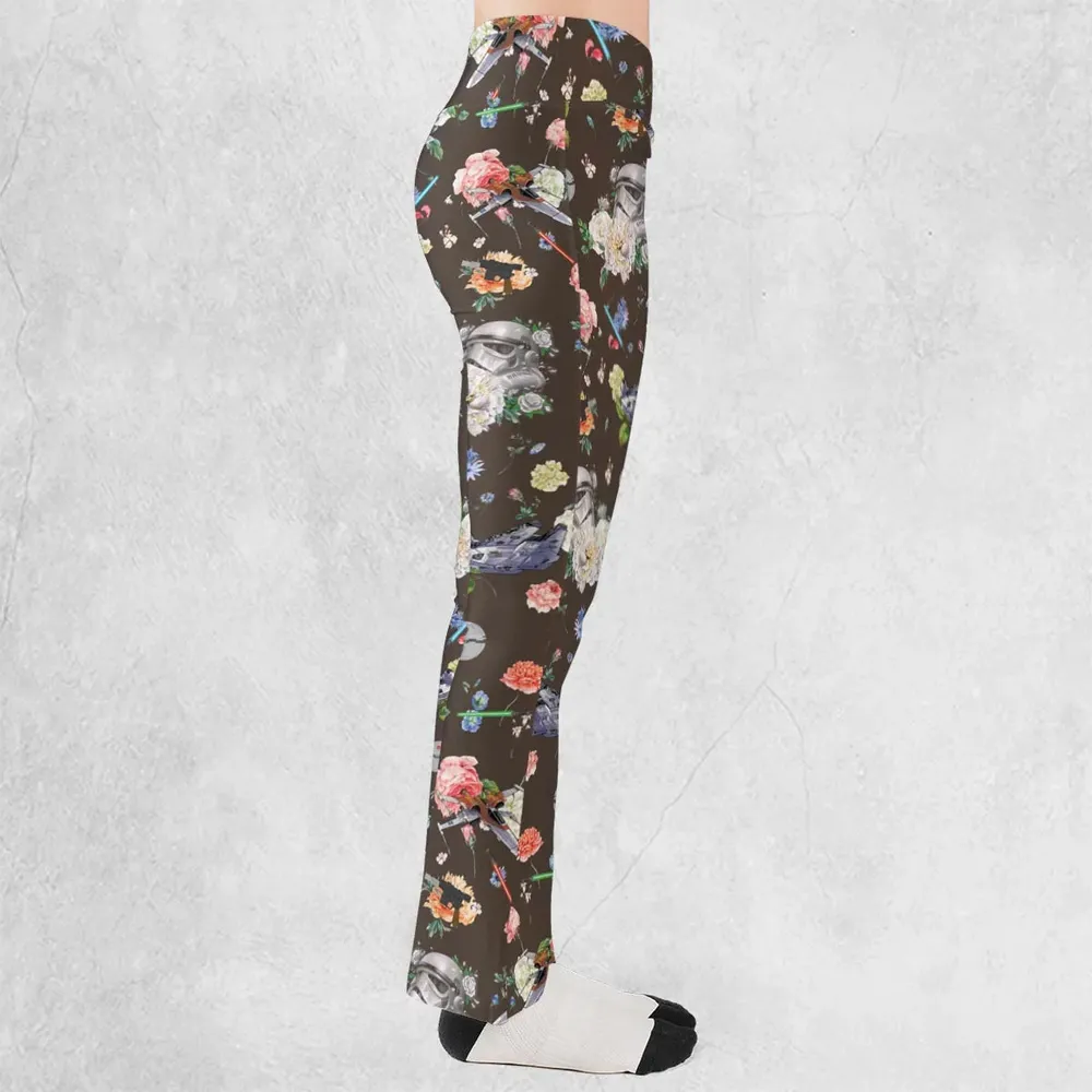 Stormtrooper Flower Vintage Pattern Flare Leggings - 2