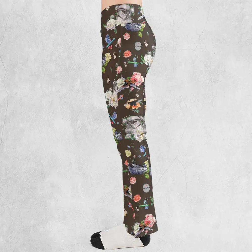 Stormtrooper Flower Vintage Pattern Flare Leggings - 3