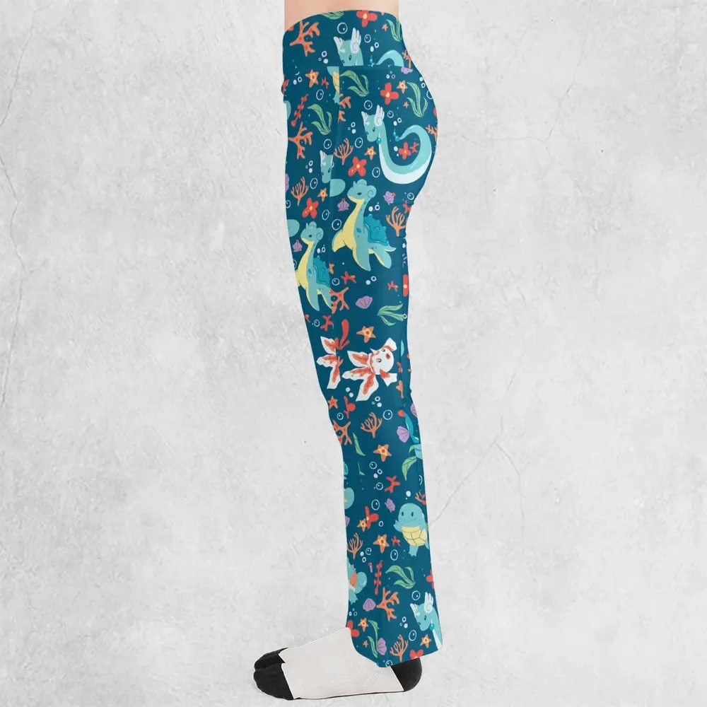 Water Pokemon Pattern Flare Leggings - 3