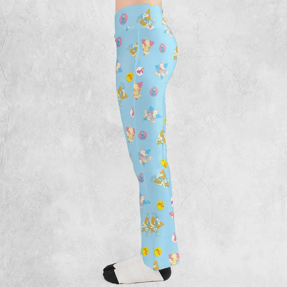 Rocko and Spunky Pattern Rocko's Modern Life Flare Leggings - 3