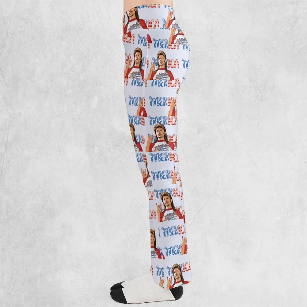 Joe Dirt 'Merica 4th Of July Pattern Flare Leggings - 3