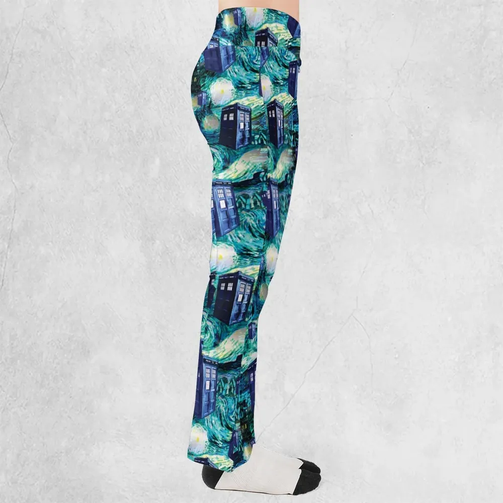 Tardis Starry Night Doctor Who Flare Leggings - 2