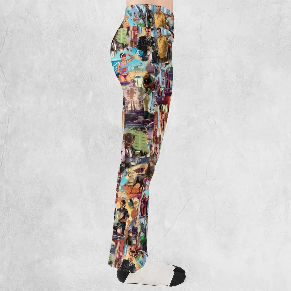 GTA Grand Theft Auto Scenes Flare Leggings - 2
